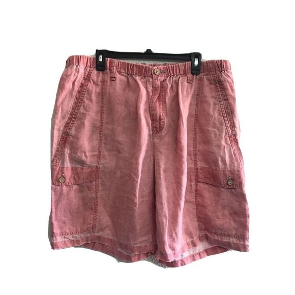 Tommy Bahama Relax Red Men XXL Linen Cargo Shorts 9” Inseam Stretch 38” Waist - Picture 1 of 12